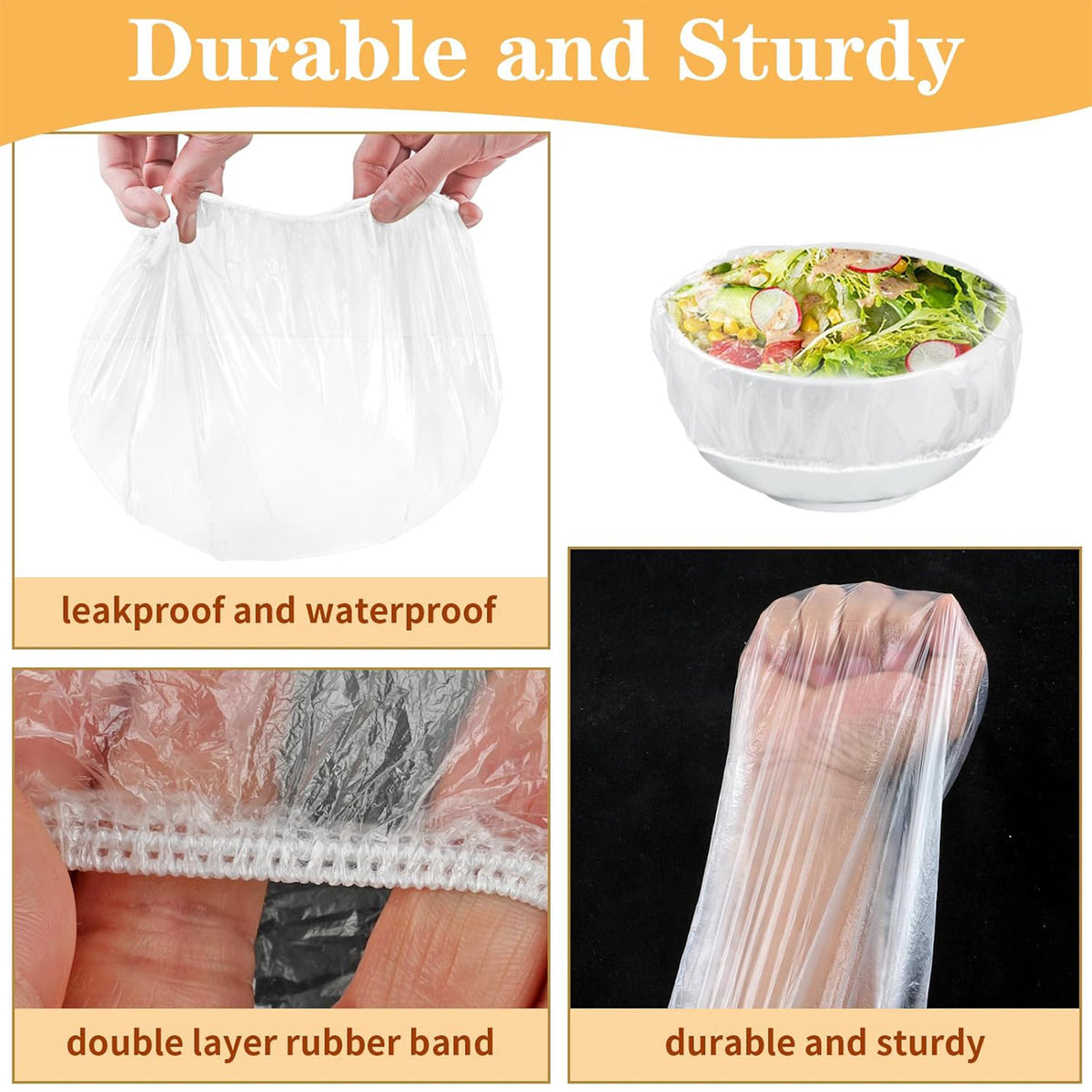 300 Pcs Disposable Stretch Food Cover Elastic Bowl Covers