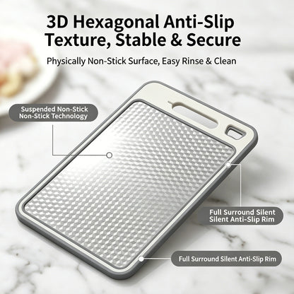 Stainless Steel Cutting Board with Juice Groove, Separate Sides