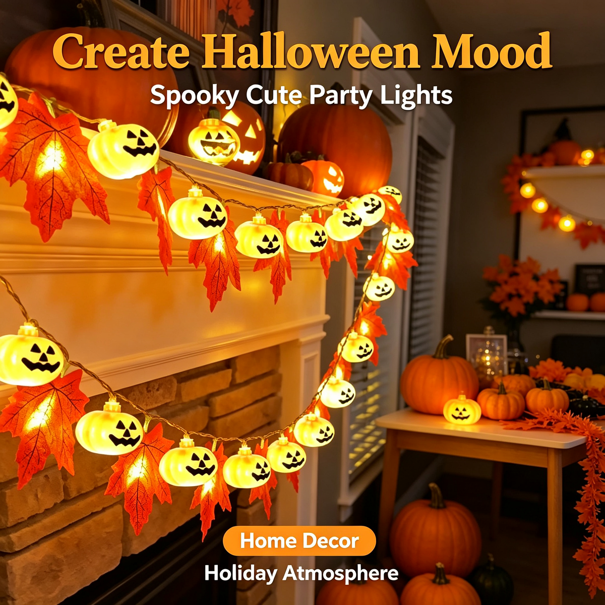 Pumpkin decorative light small colorful light atmosphere light string