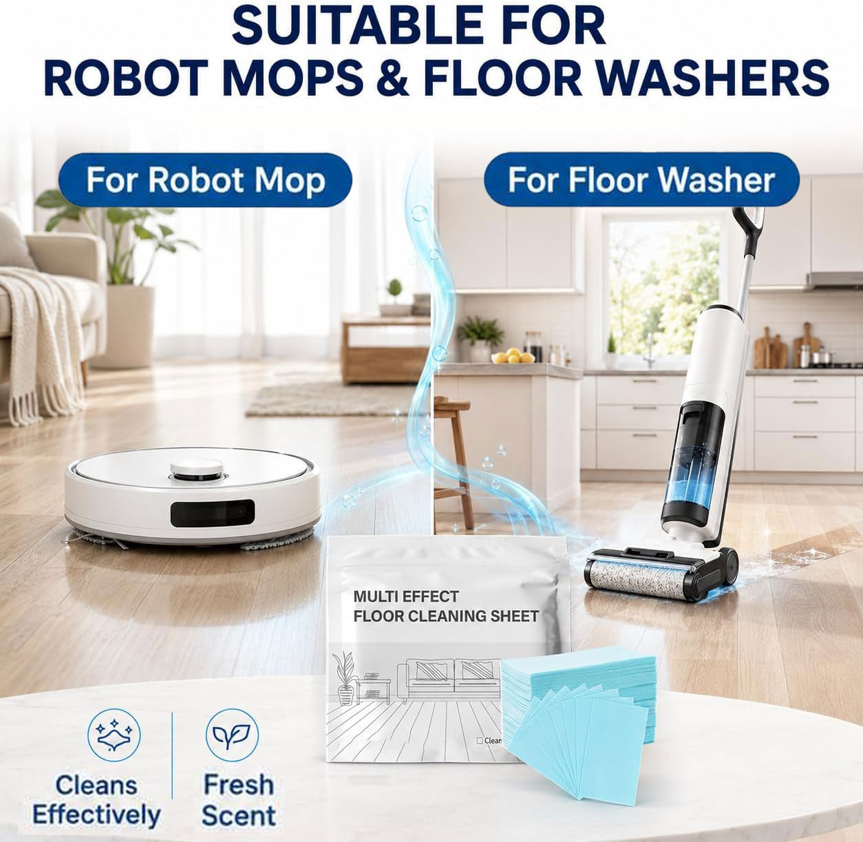 Multi Effect Floor Cleaner Sheets, Deep Cleaning Floor Sheet Pack