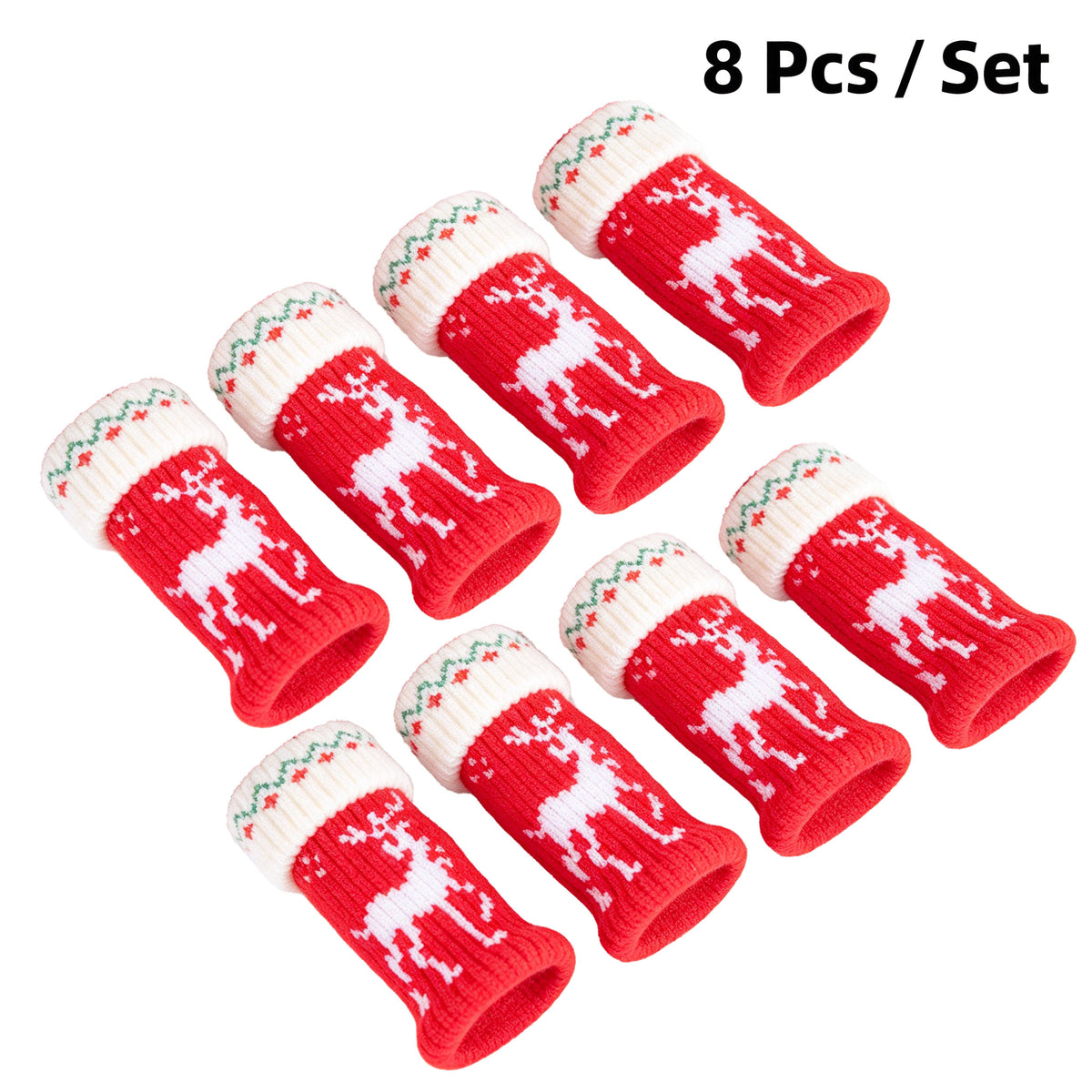 8Pcs Christmas Knit Chair Leg Floor Protectors, Anti-Scratch