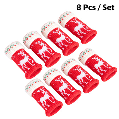 8Pcs Christmas Knit Chair Leg Floor Protectors, Anti-Scratch