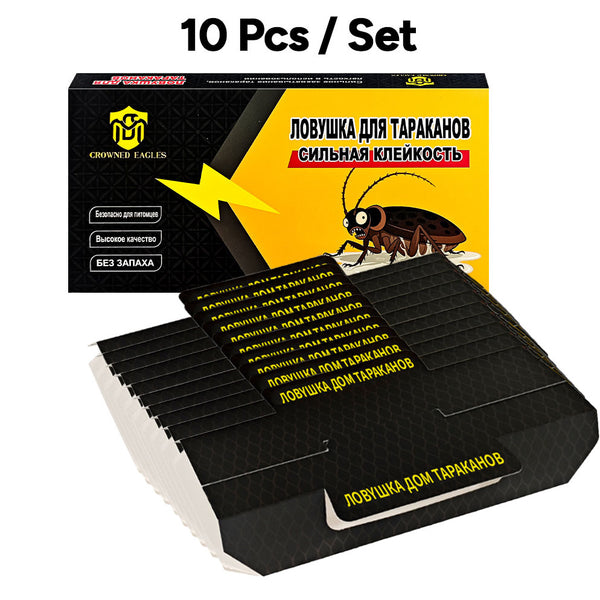 10Pcs Cockroach Traps Indoors - Sticky Roach Traps & Killer, Family & Pet Safe