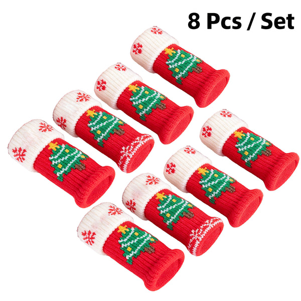 8Pcs Christmas Knit Chair Leg Floor Protectors, Anti-Scratch