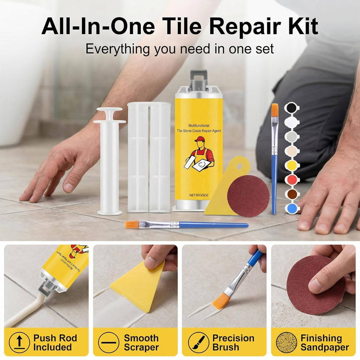Quick-Drying Tile Repair Glue kit