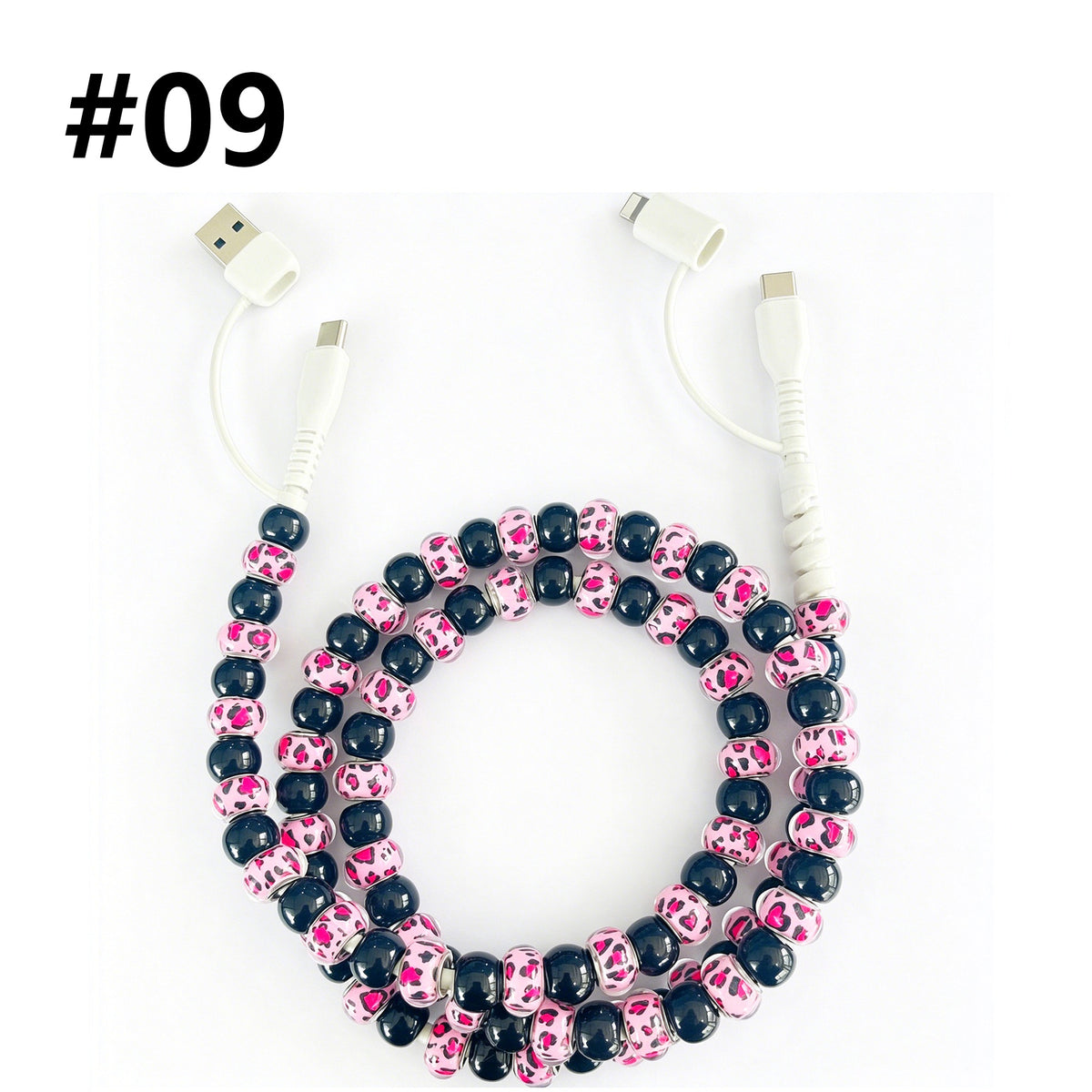4 in 1 USB C Cable Multi Beaded Charger Cord