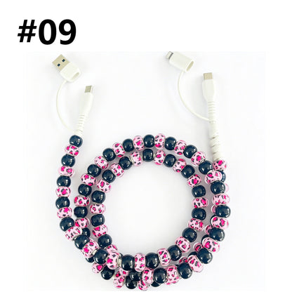 4 in 1 USB C Cable Multi Beaded Charger Cord