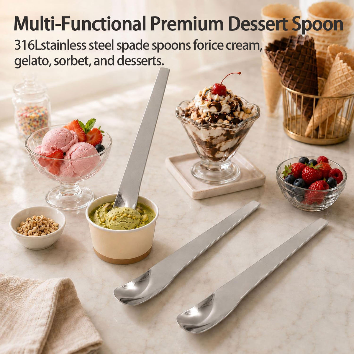 Stainless Steel Dessert Spade Spoon