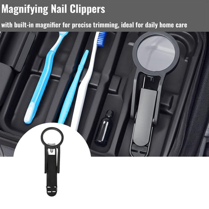 Nail Clippers with Magnifying Glass – Heavy Duty Large Handle Trimmer for Thick Nails, Easy Grip Precision Cutting