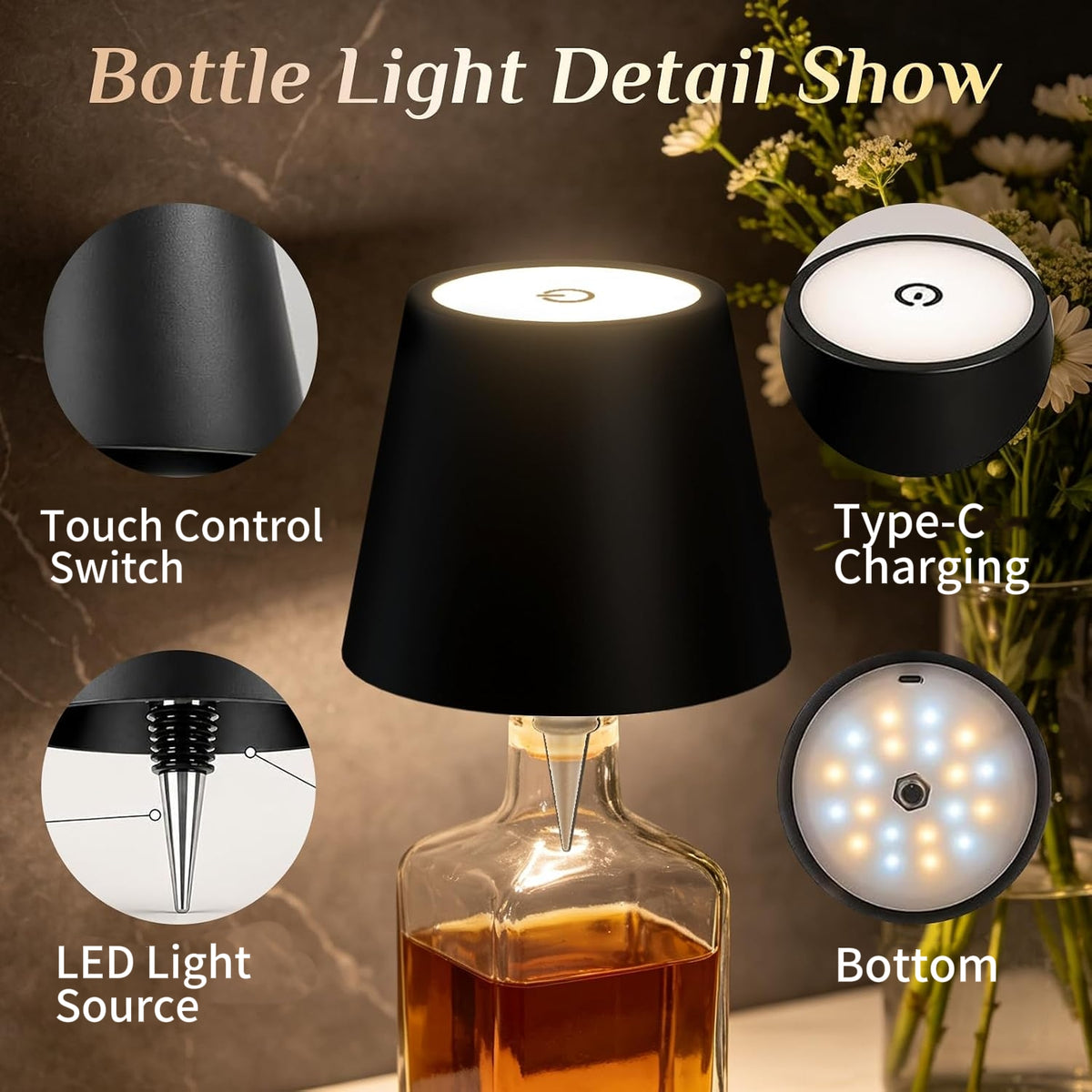 2026 New Wireless Bottle Lamp - LED Wine Bottle Lamp