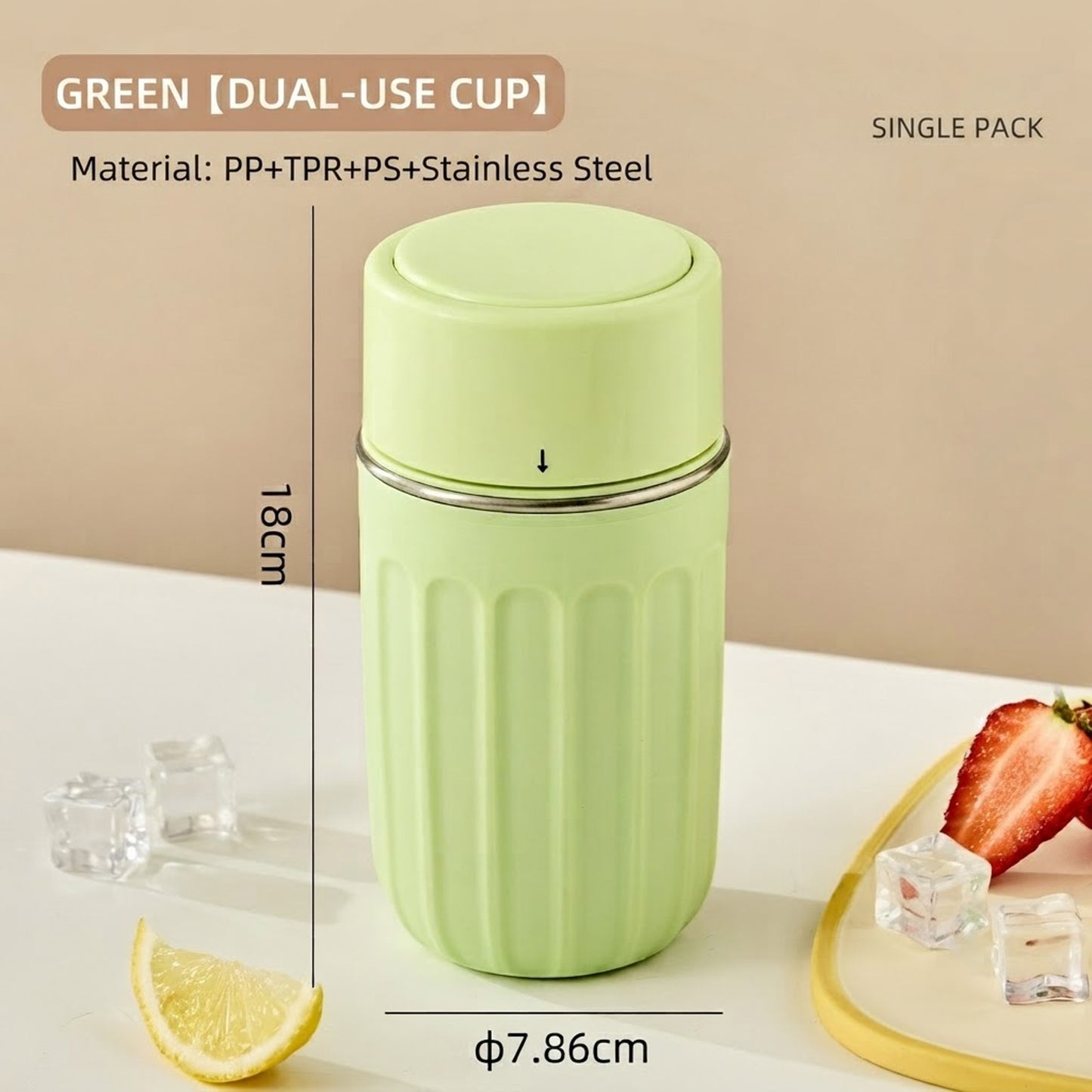 2-in-1 Portable Ice Cube Cup for Outdoor Summer Cold Drinks