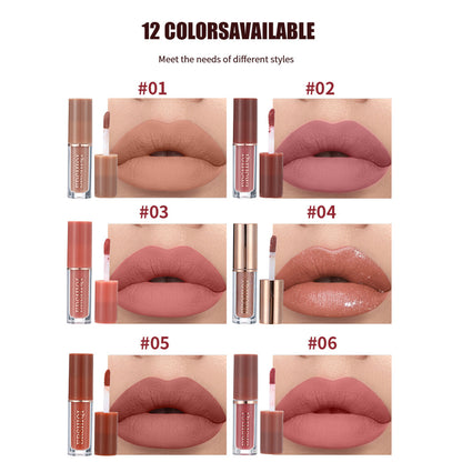 12Pcs Nude Matte Liquid Lipstick Set