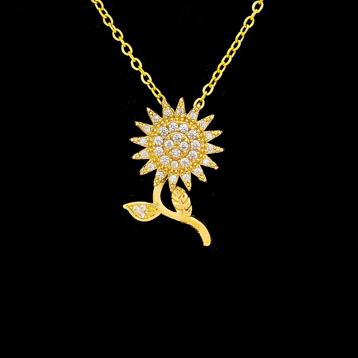 Sunflower Fidget Necklace You are My Sunshine Rotating Necklace