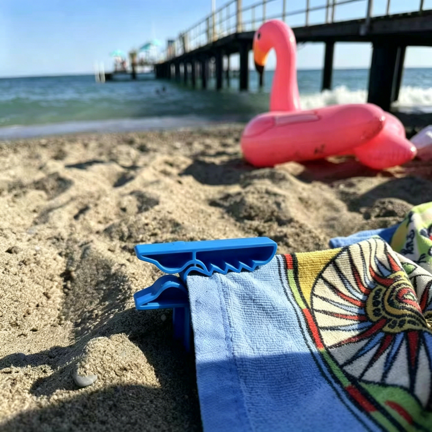 Beach Towel Outdoor Mat Anchor Stakes Clamps