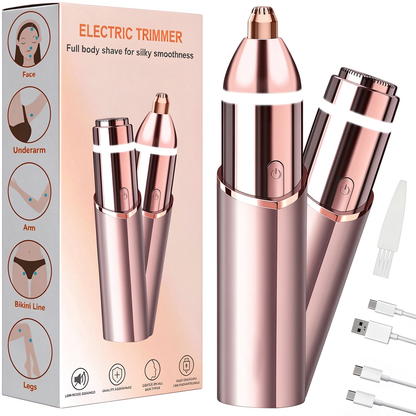 2-in-1 Cordless Rechargeable Electric Facial & Eyebrow Trimmer