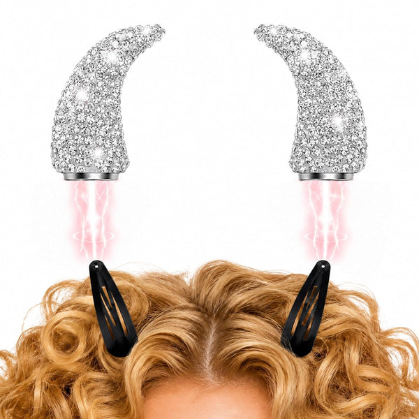 Magnetic Rhinestone Devil Horns, Sparkly Halloween Hair Accessories