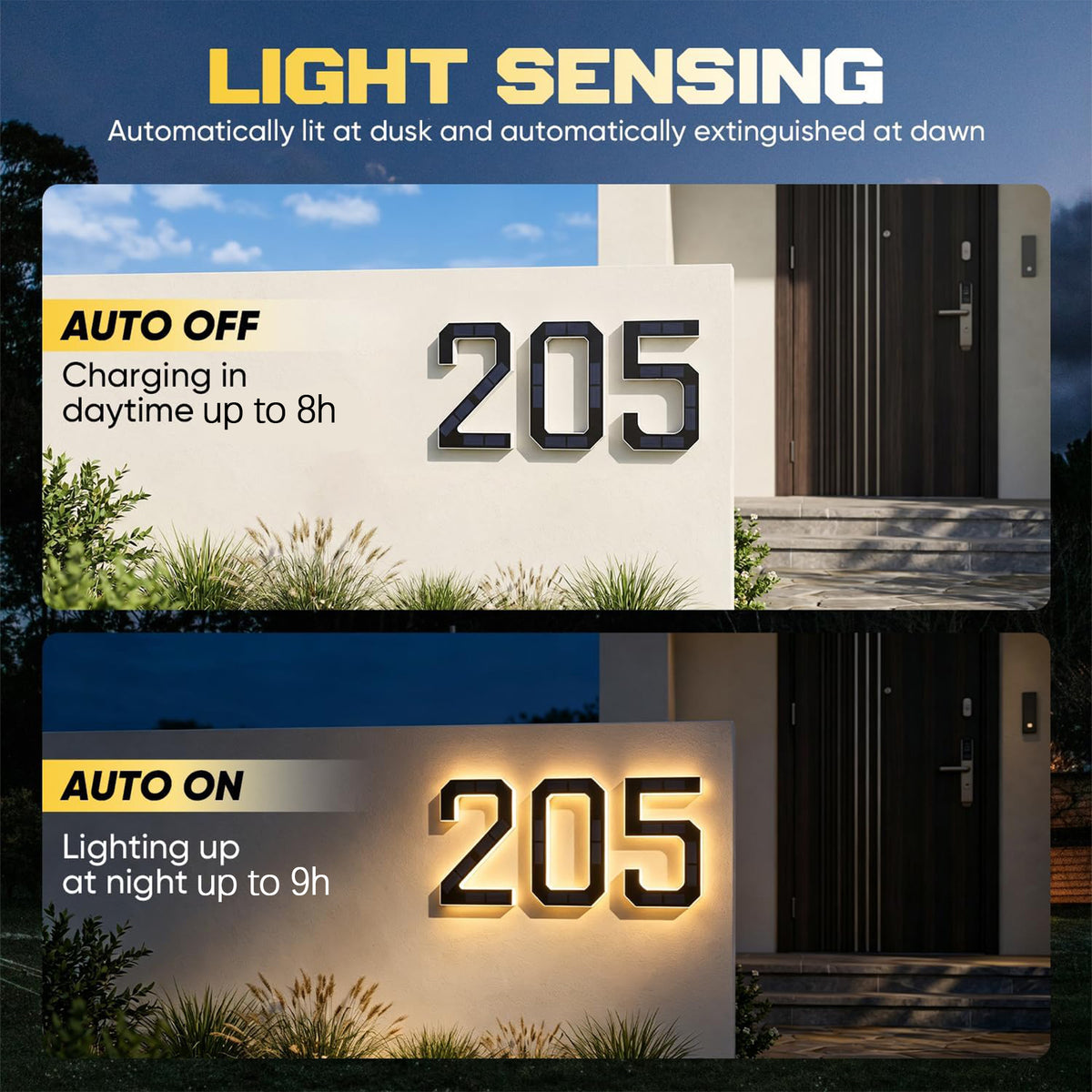 Solar House Numbers For Outside