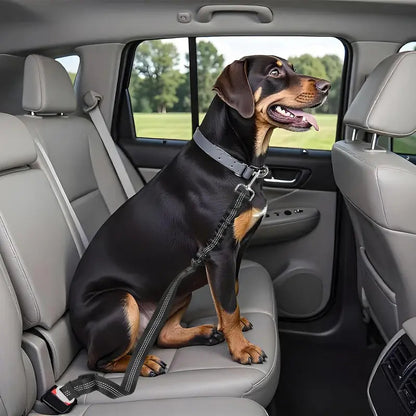 Adjustable Dog Seat Belt, for Vehicle Nylon Pet Safety Seat Belts Heavy Duty & Elastic