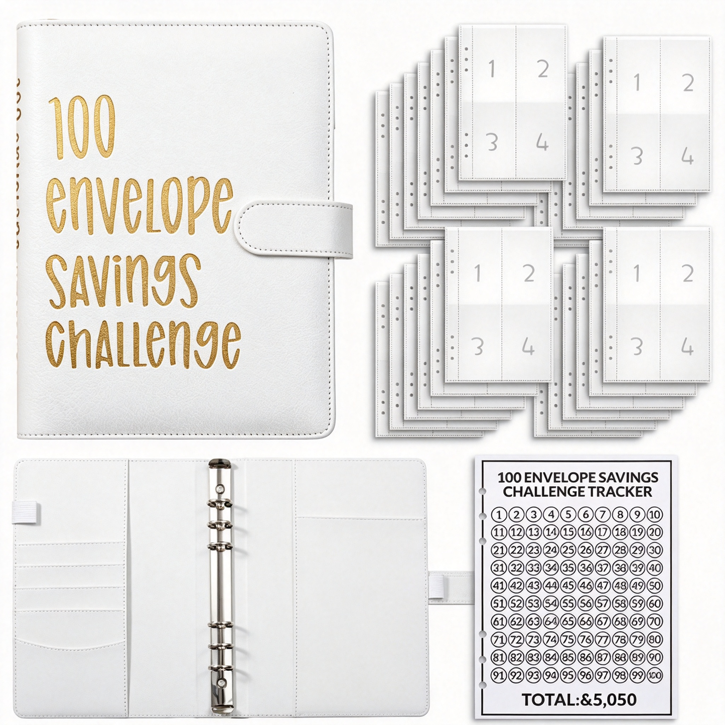 100 Envelopes Money Saving Challenge Budget Planner with Cash Envelopes
