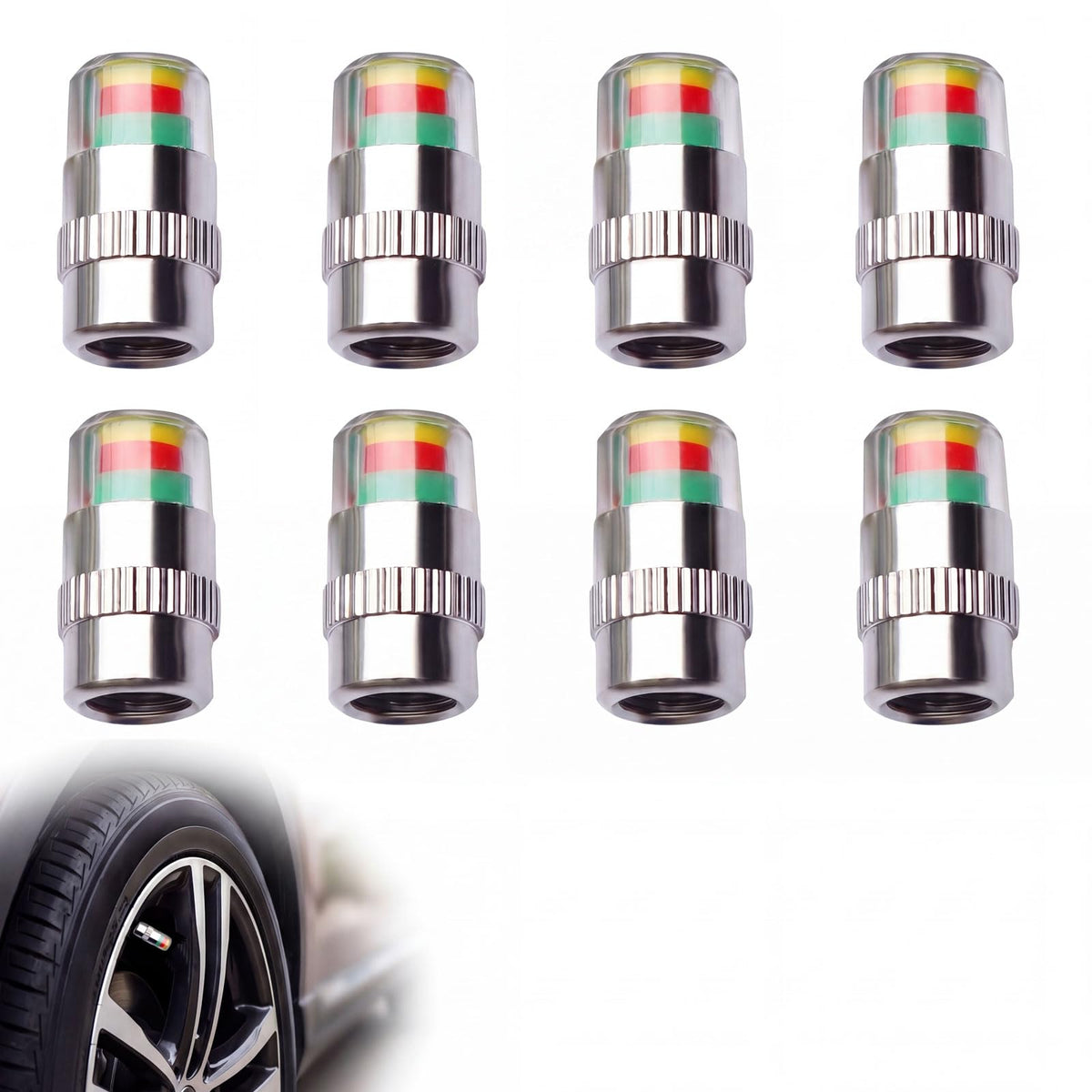 8 PCS Tire Pressure Monitor Valve Stem Caps