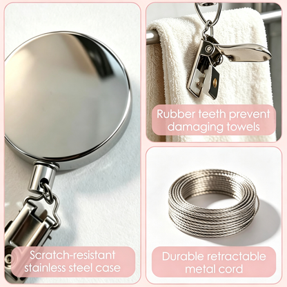 Retractable Towel Clips for Kitchen Bathroom