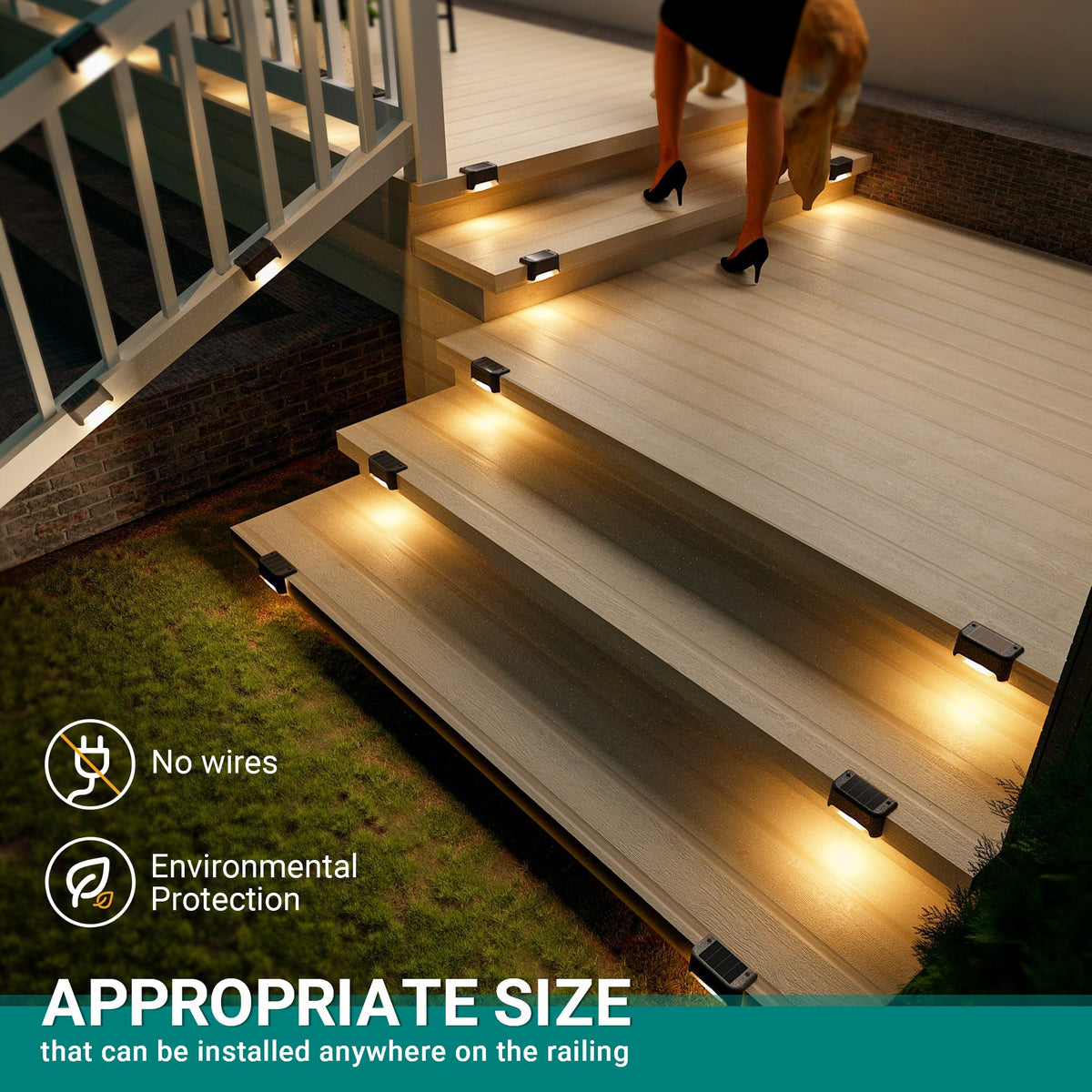 Solar Deck Warm Lights Outdoor Waterproof Led