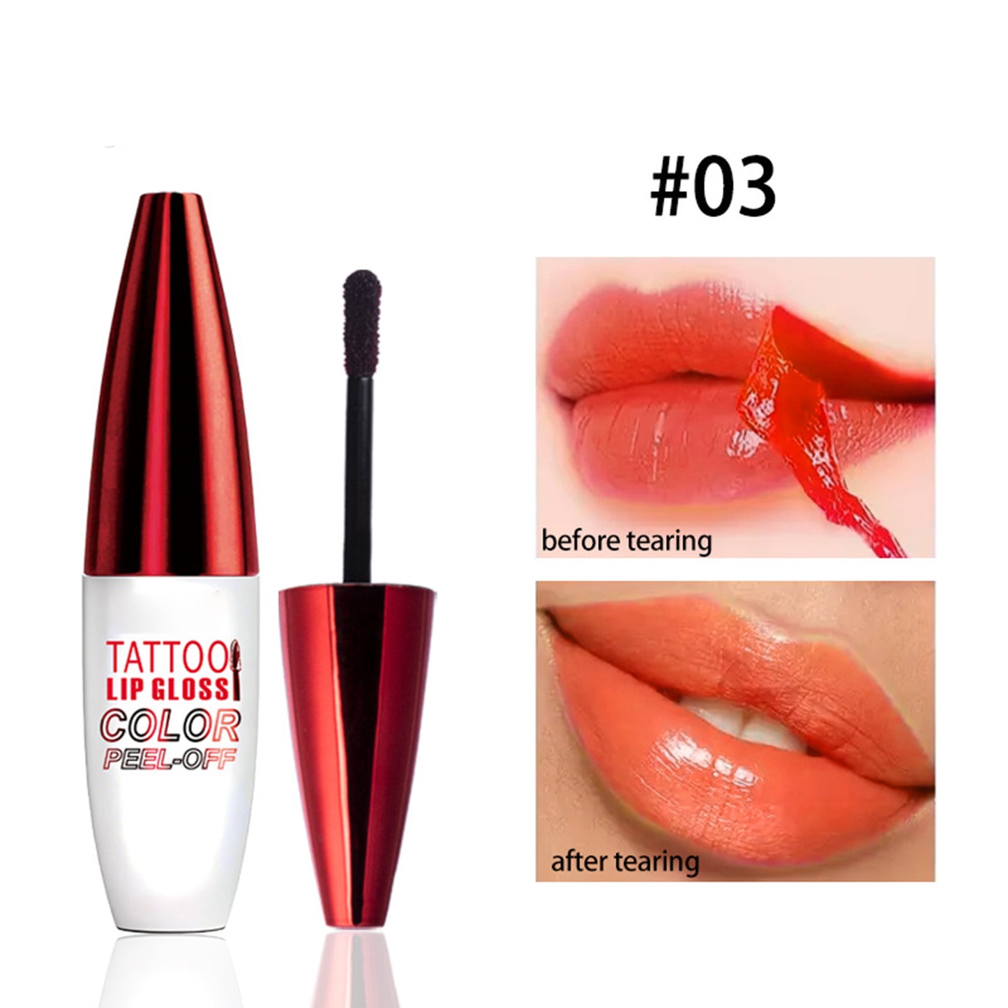 Peel Off Lip Stain Lip Tint Waterproof Long-Lasting Tear-off Lip Gloss