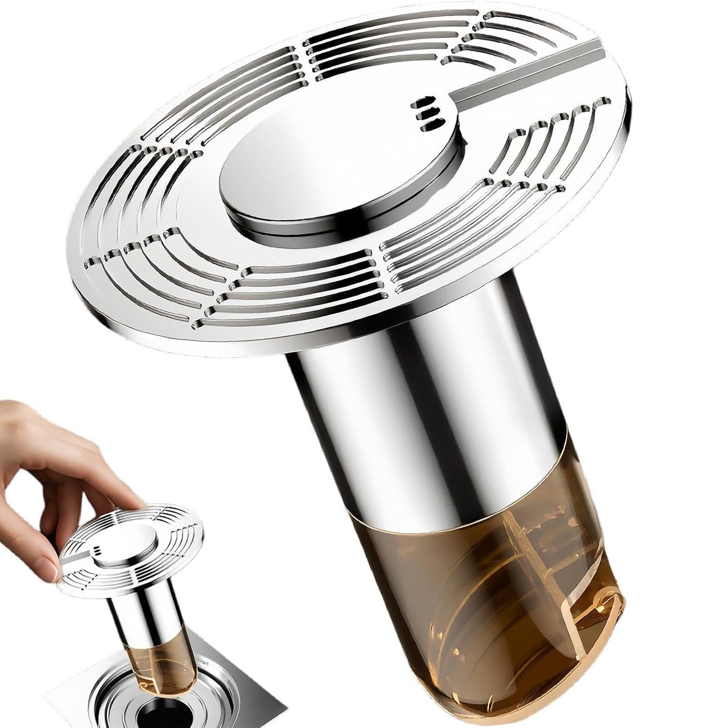 Shower Drain Hair Catcher – Auto Floating Anti-Odor Floor Drain Plug for Bathroom, Kitchen & Basement