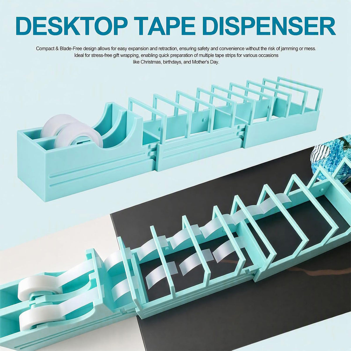 18 Strips Compact Tape Dispenser Blade