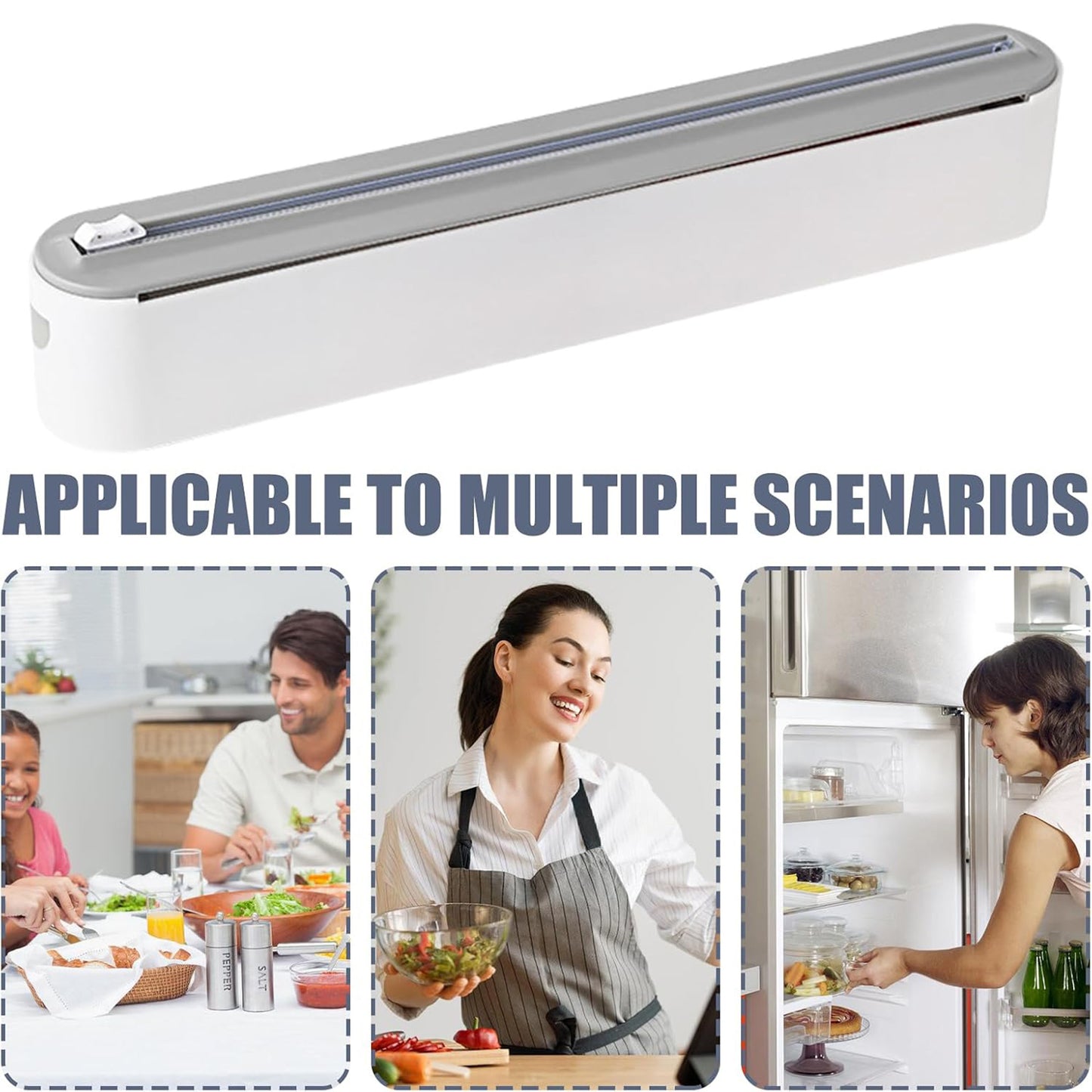Magnetic Wrap Dispenser for Cling Film, Aluminum Foil & Parchment Paper
