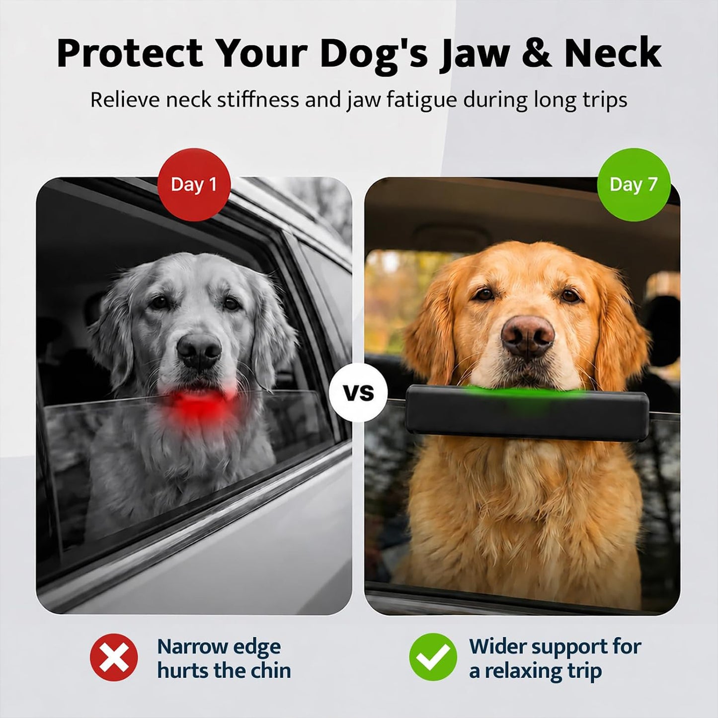 Dog Car Window Chin Rest Cushion with Center Slot for Secure Glass Fit