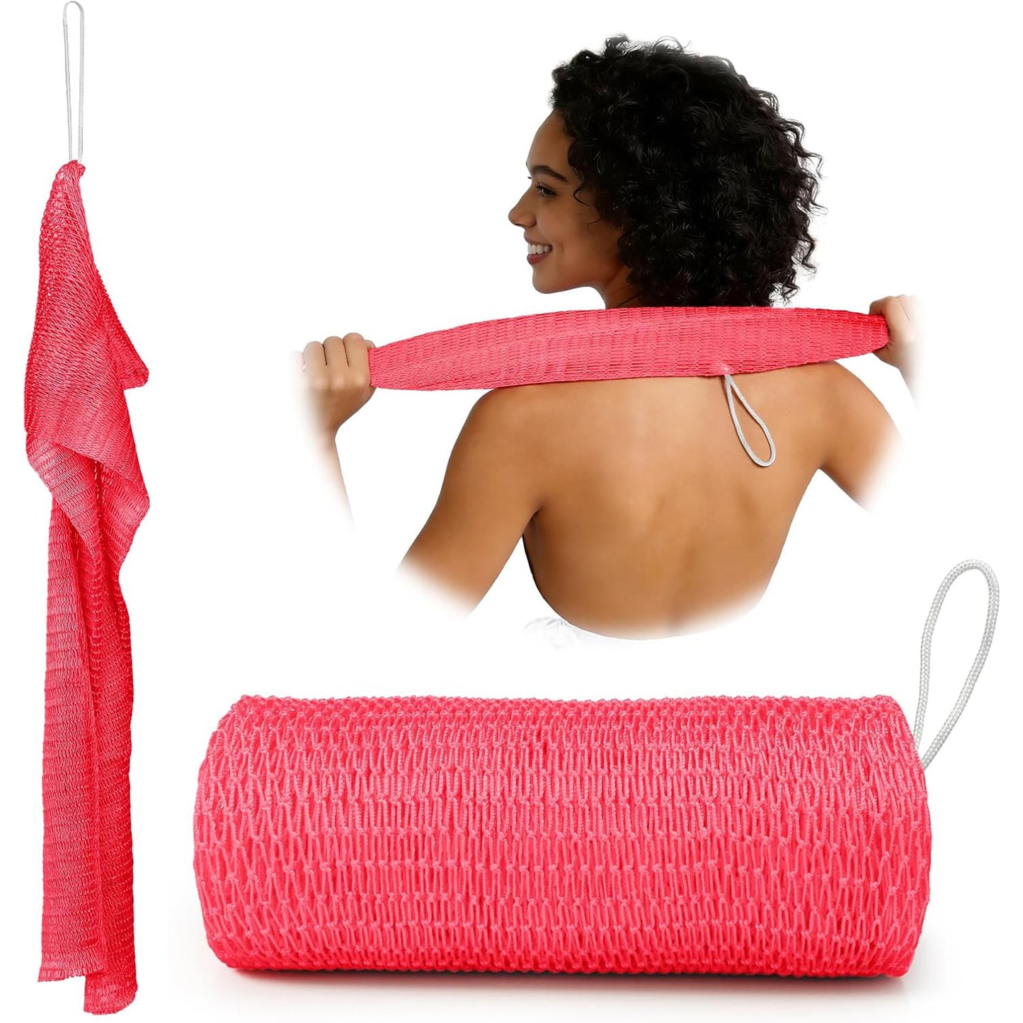 African Net Sponge – Exfoliating Body Scrubber, Long Bath Shower Loofah for Deep Cleansing & Back Scrubbing