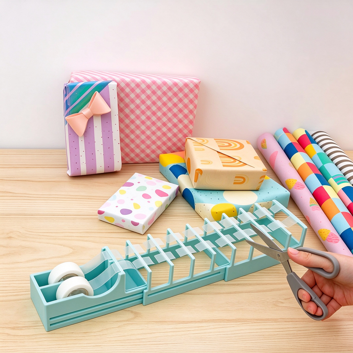18 Strips Compact Tape Dispenser Blade