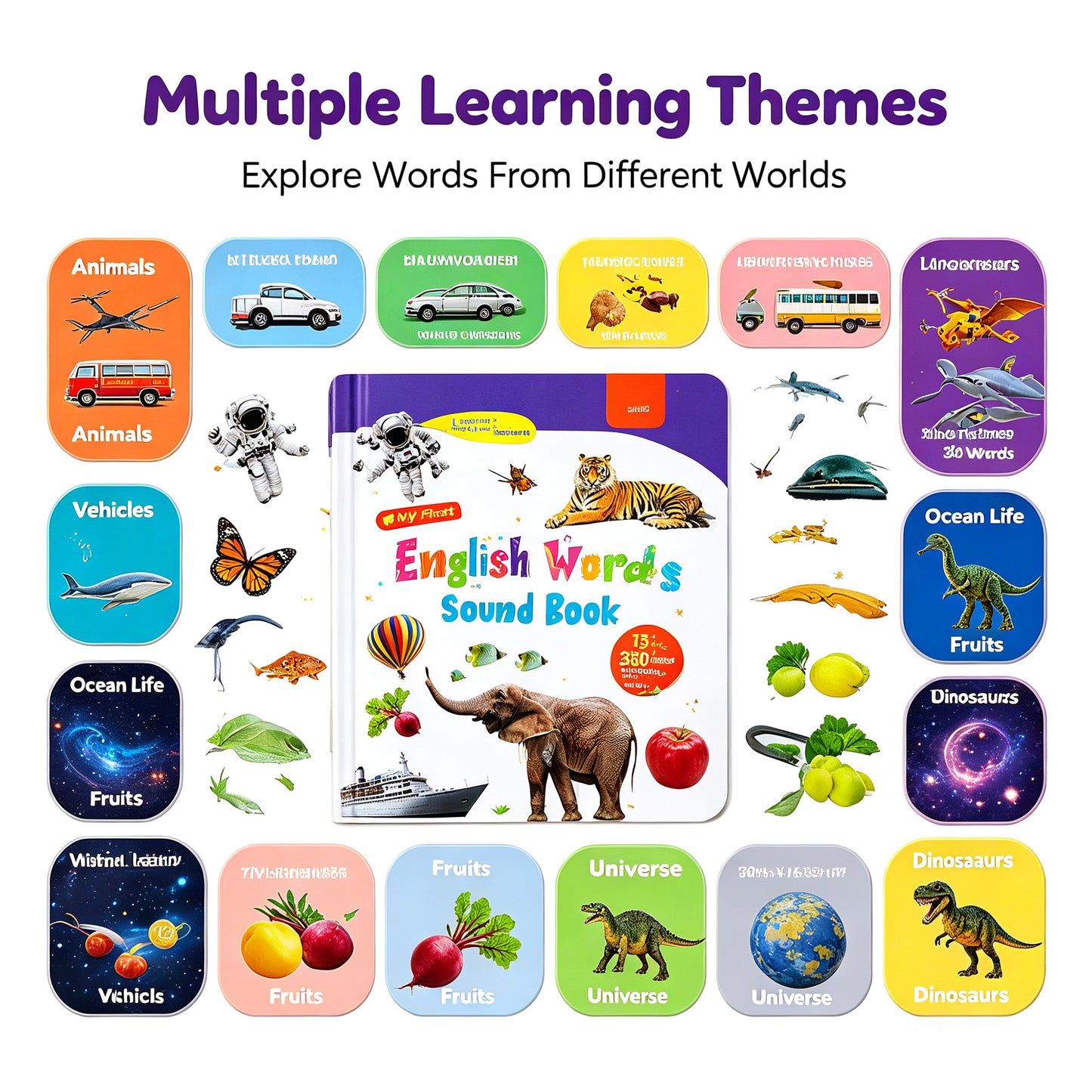 English Words Sound Book for Toddlers 3-6