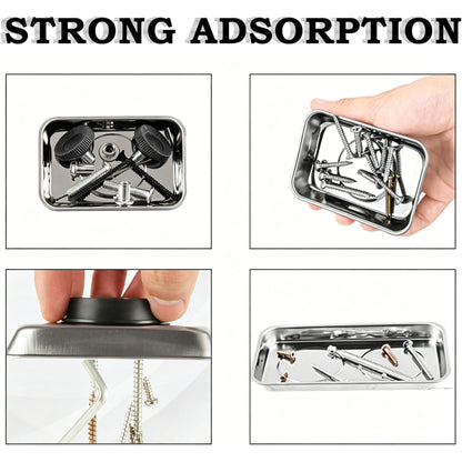 Magnetic Stainless Steel Tray Set – Keep Screws, Nuts, Bolts & Small Metal Parts Organized