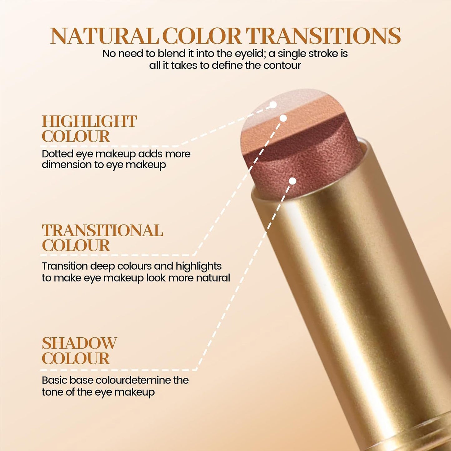 3-Color Eyeshadow Stick Waterproof