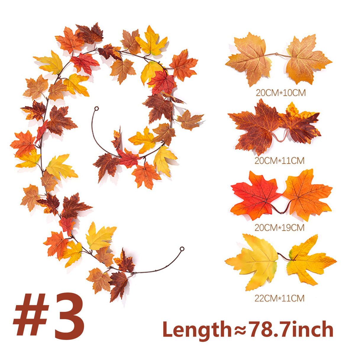 2 Pack Fall Garland Maple Leaf