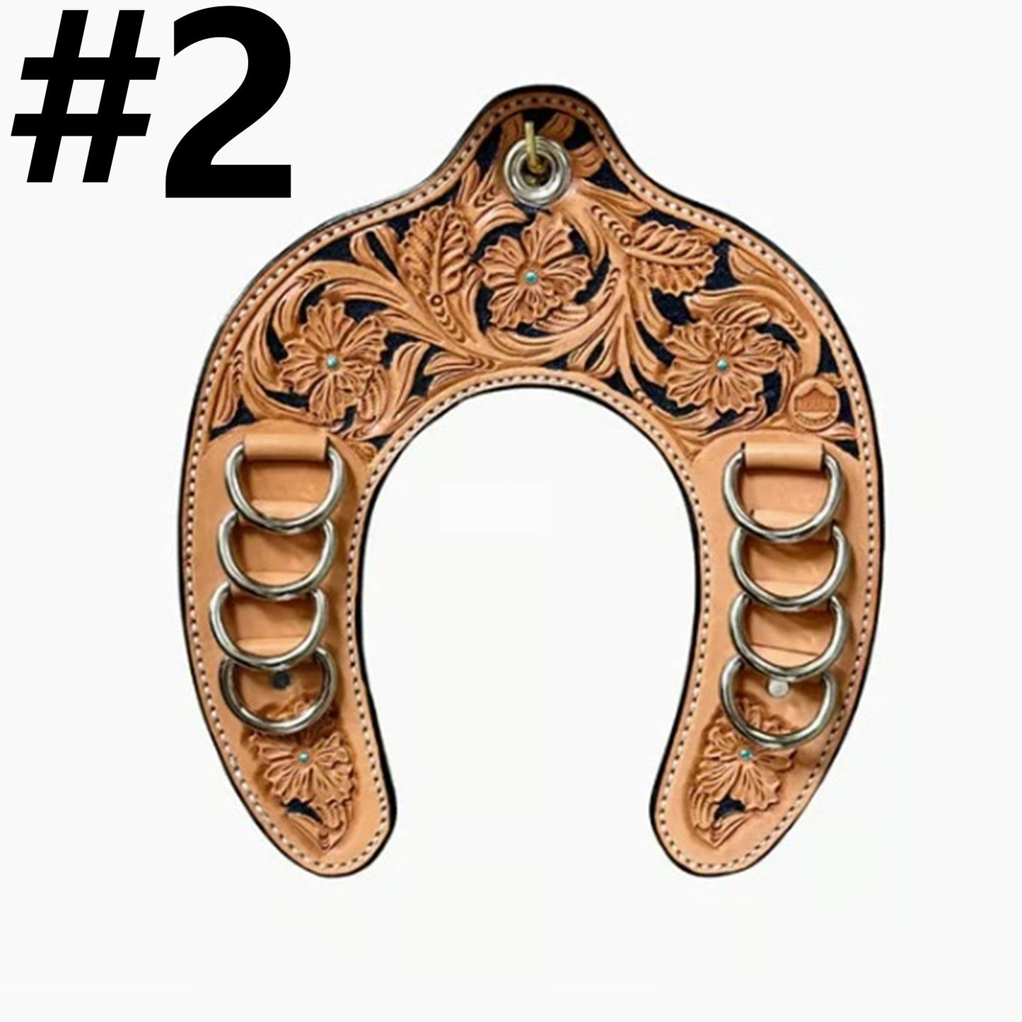 Handcrafted Leather Horseshoe Wild Rag Holder