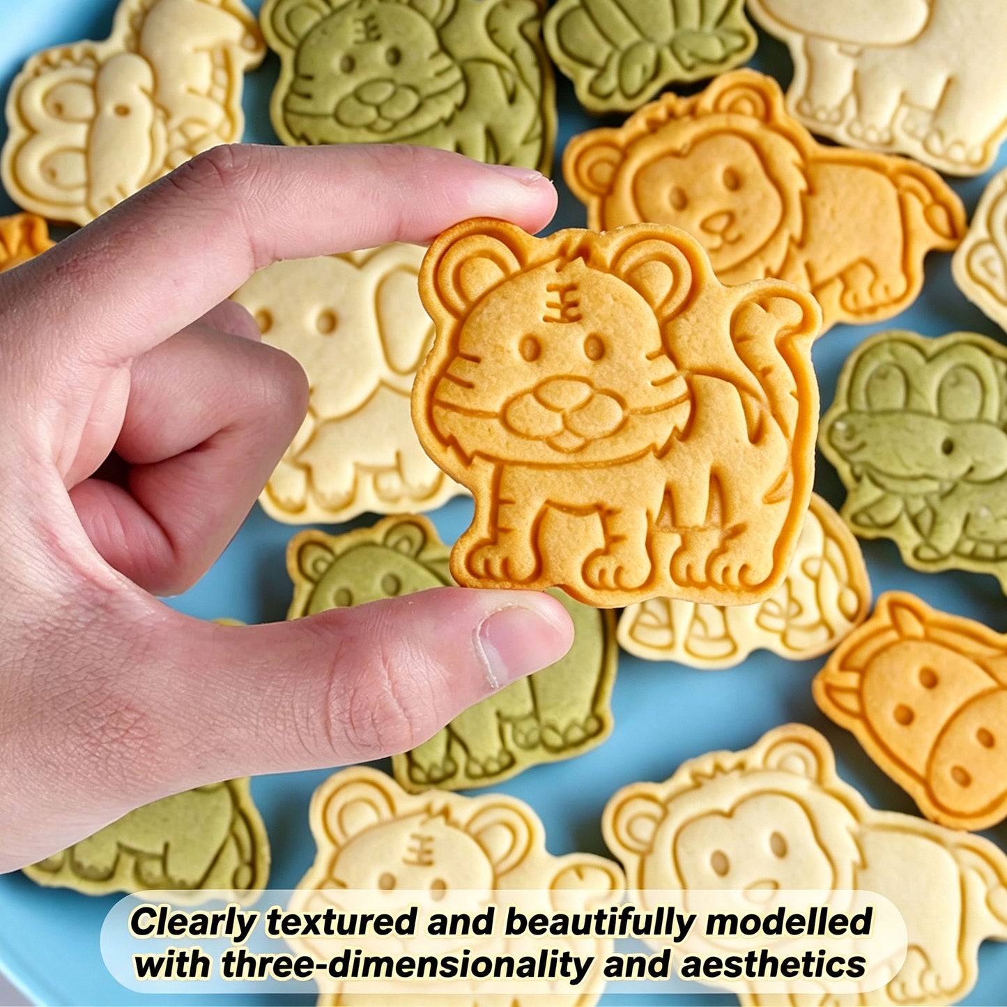 Forest Animal Cookie Cutters 8Pcs 3D Cartoon Jungle Animal Biscuit Molds