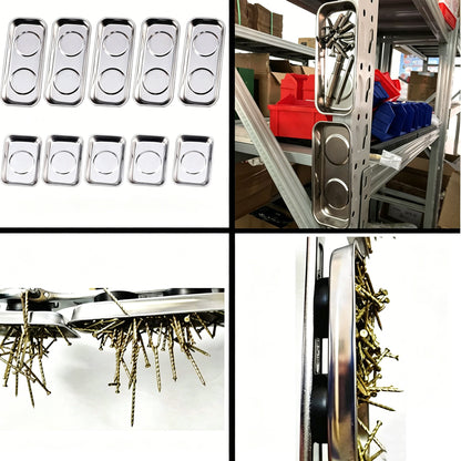 Magnetic Stainless Steel Tray Set – Keep Screws, Nuts, Bolts & Small Metal Parts Organized
