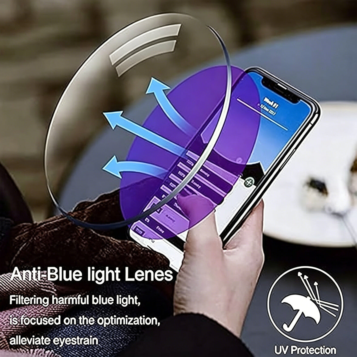 Transition Reading Glasses Anti-Blue with UV Protection