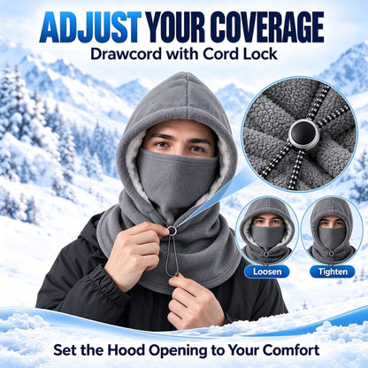 One-piece Extra-Thick Flannel Warm Mask Hat