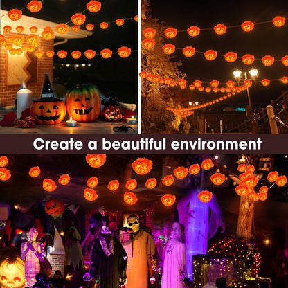 Artificial Marigold Flowers String Lights