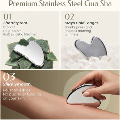 Stainless Steel Gua Sha Facial Tools for Face Upgraded
