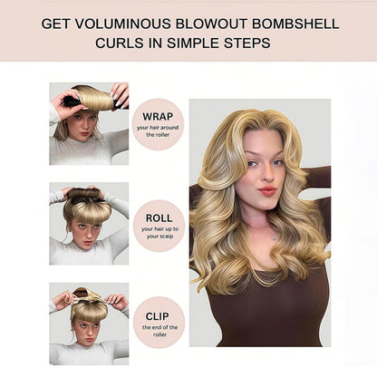 3PCS Heatless Hair Curlers – Soft Curling Rod Headband Set with Hook for Overnight Natural Curls (Black)