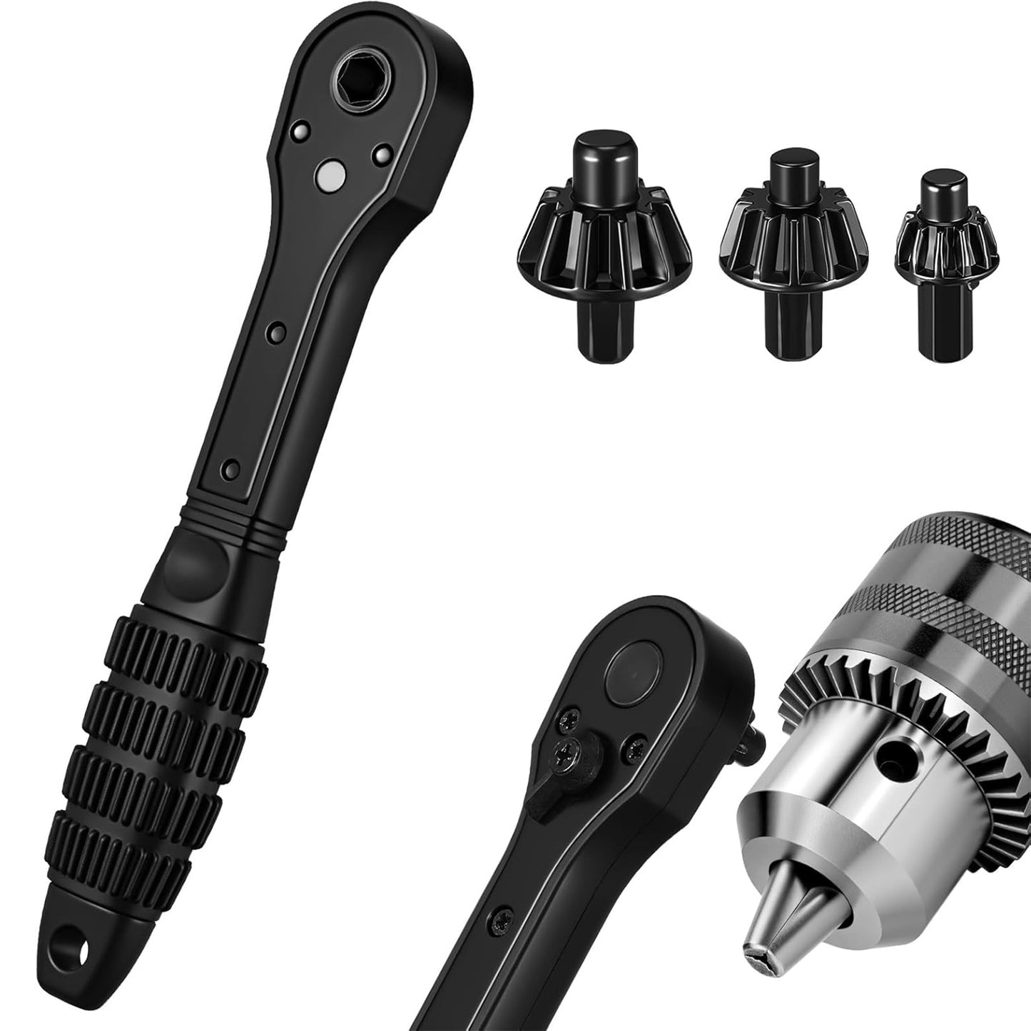 2 in 1 Drill Chuck Ratchet Spanner Compatible with Most Electric Drills and Power Tools