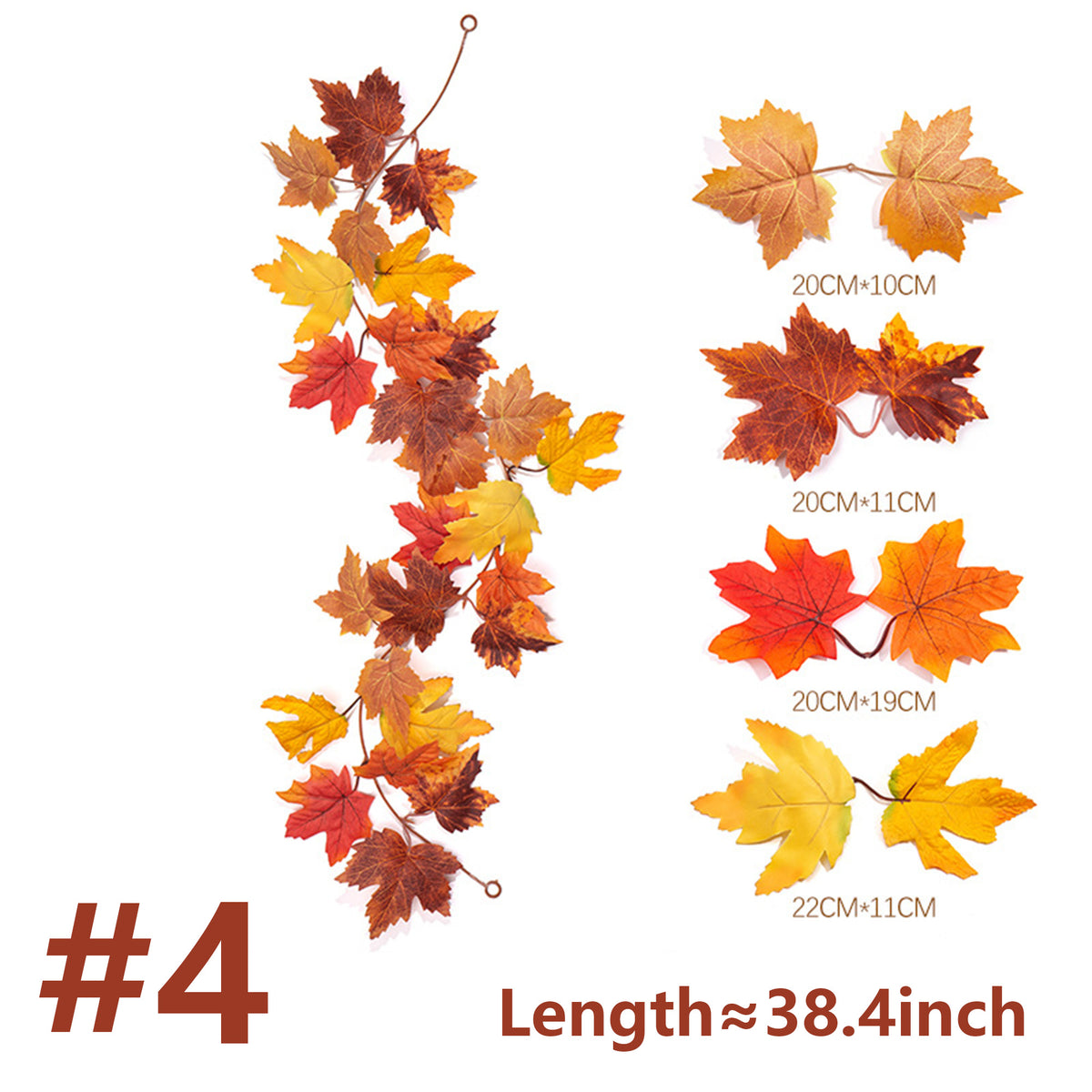 2 Pack Fall Garland Maple Leaf
