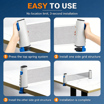 Retractable Ping Pong Net for Any Table