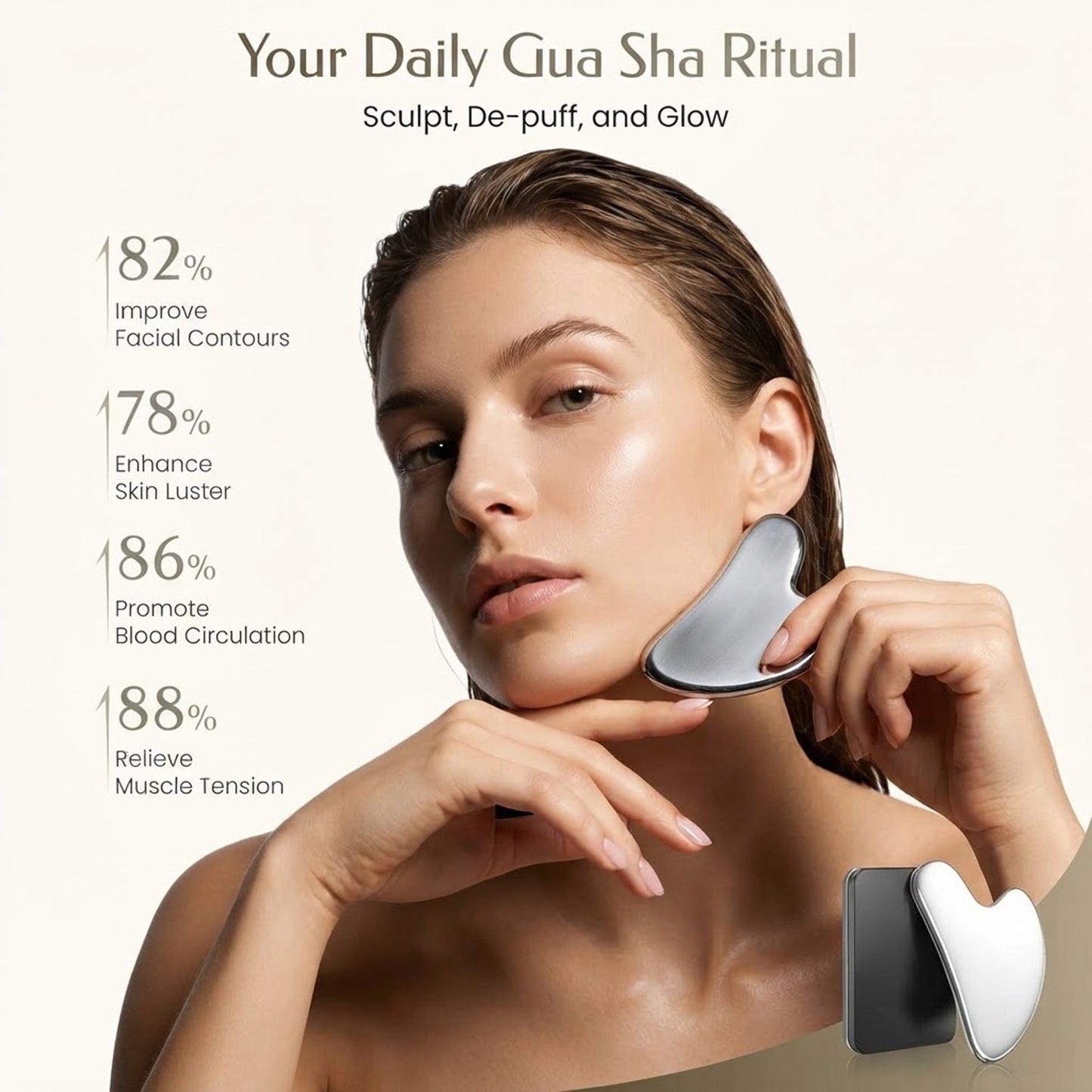 Stainless Steel Gua Sha Facial Tools for Face Upgraded