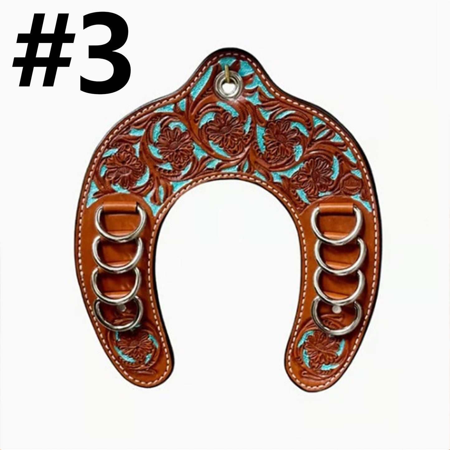 Handcrafted Leather Horseshoe Wild Rag Holder